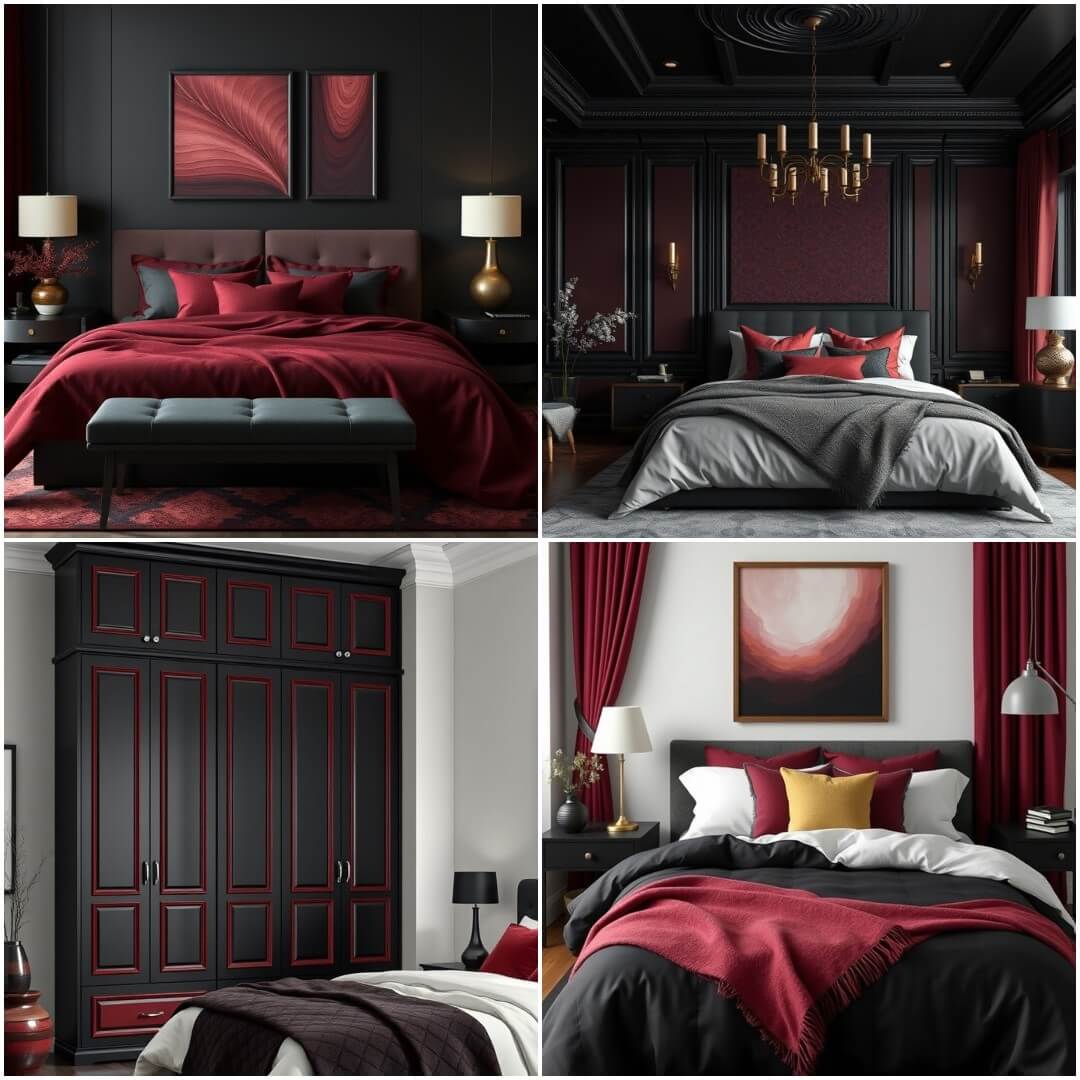 20 Black and Burgundy Bedroom Ideas for A Bold, Cozy Look