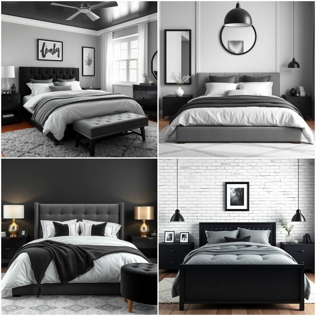 25 Black White and Gray Bedroom Ideas for Your Home