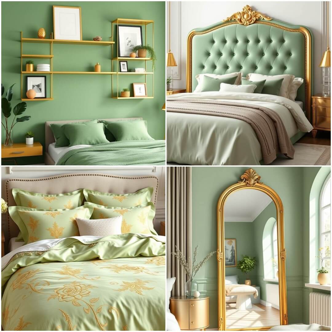 25 Light Green and Gold Bedroom Styles You’ll Adore