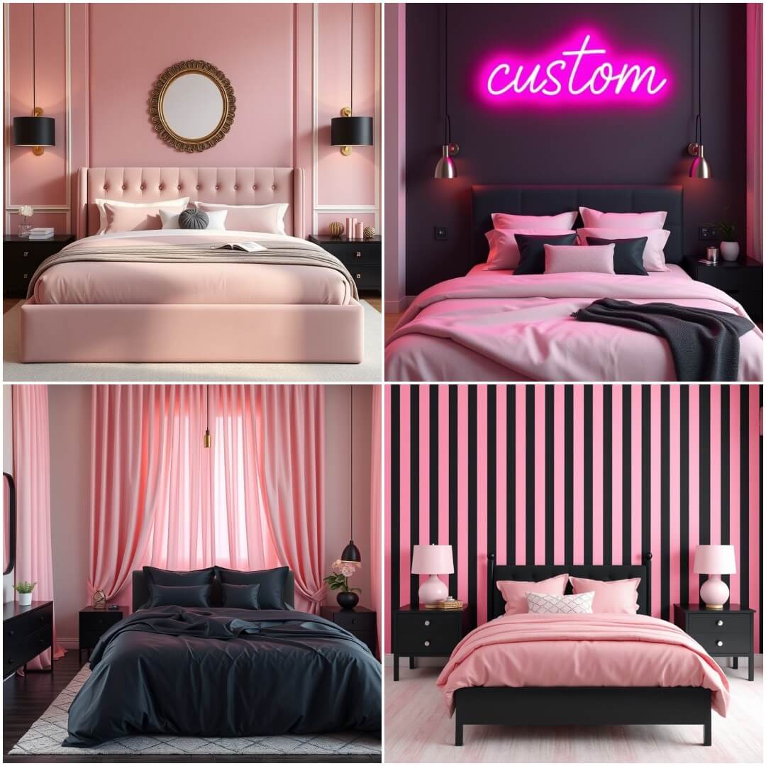 30 Pink and Black Bedroom Ideas You’ll Want To Try