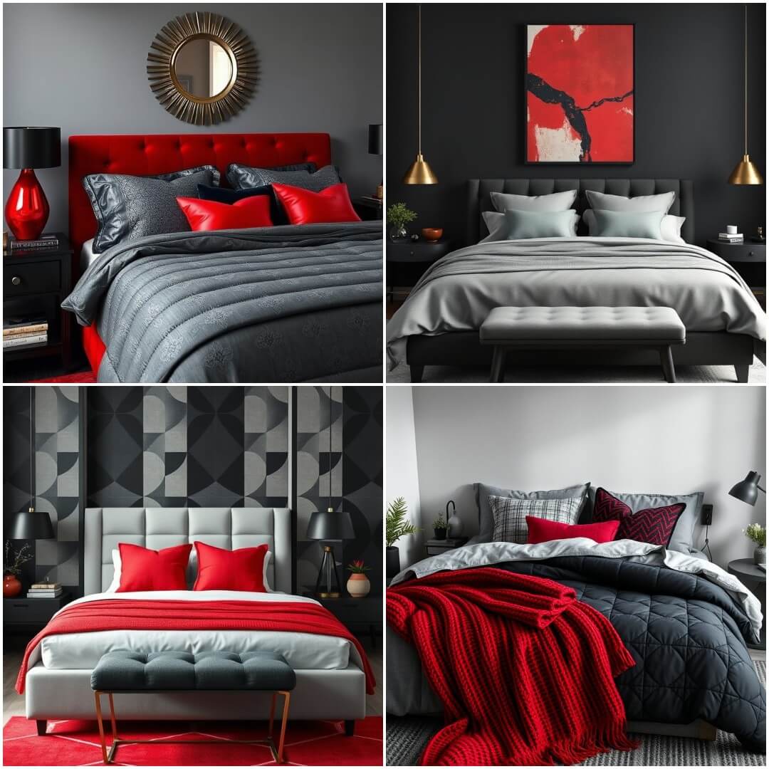 15 Red Black and Grey Bedroom Ideas for A Chic Room