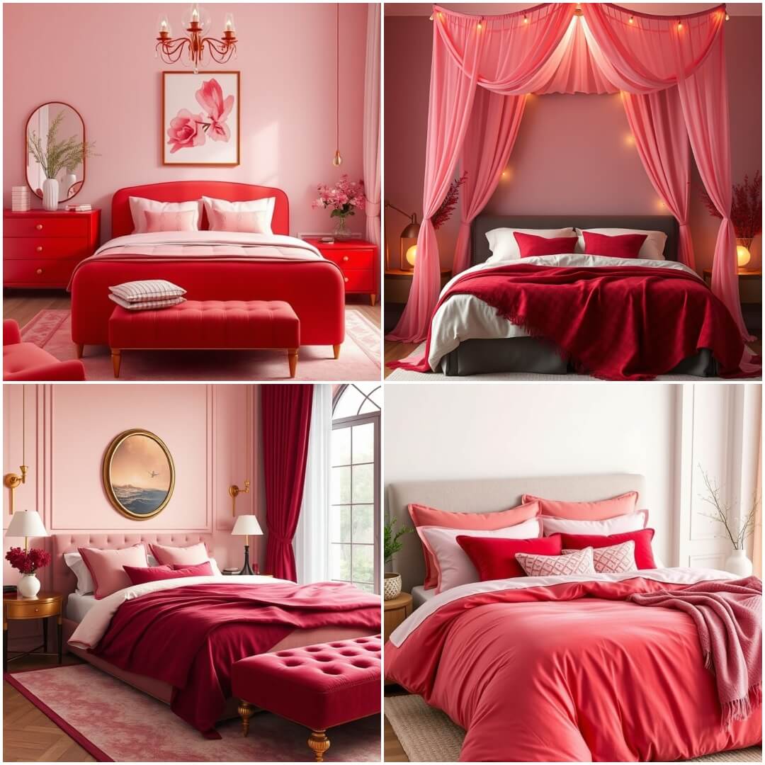 Red & Pink Magic: 15 Bedroom Ideas for A Luxe Look