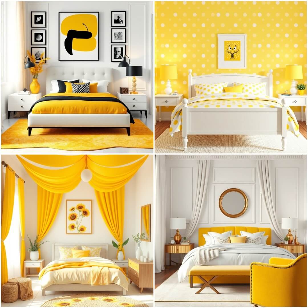 Yellow & White Bedrooms: 20 Inspiring Designs for a Lively Space